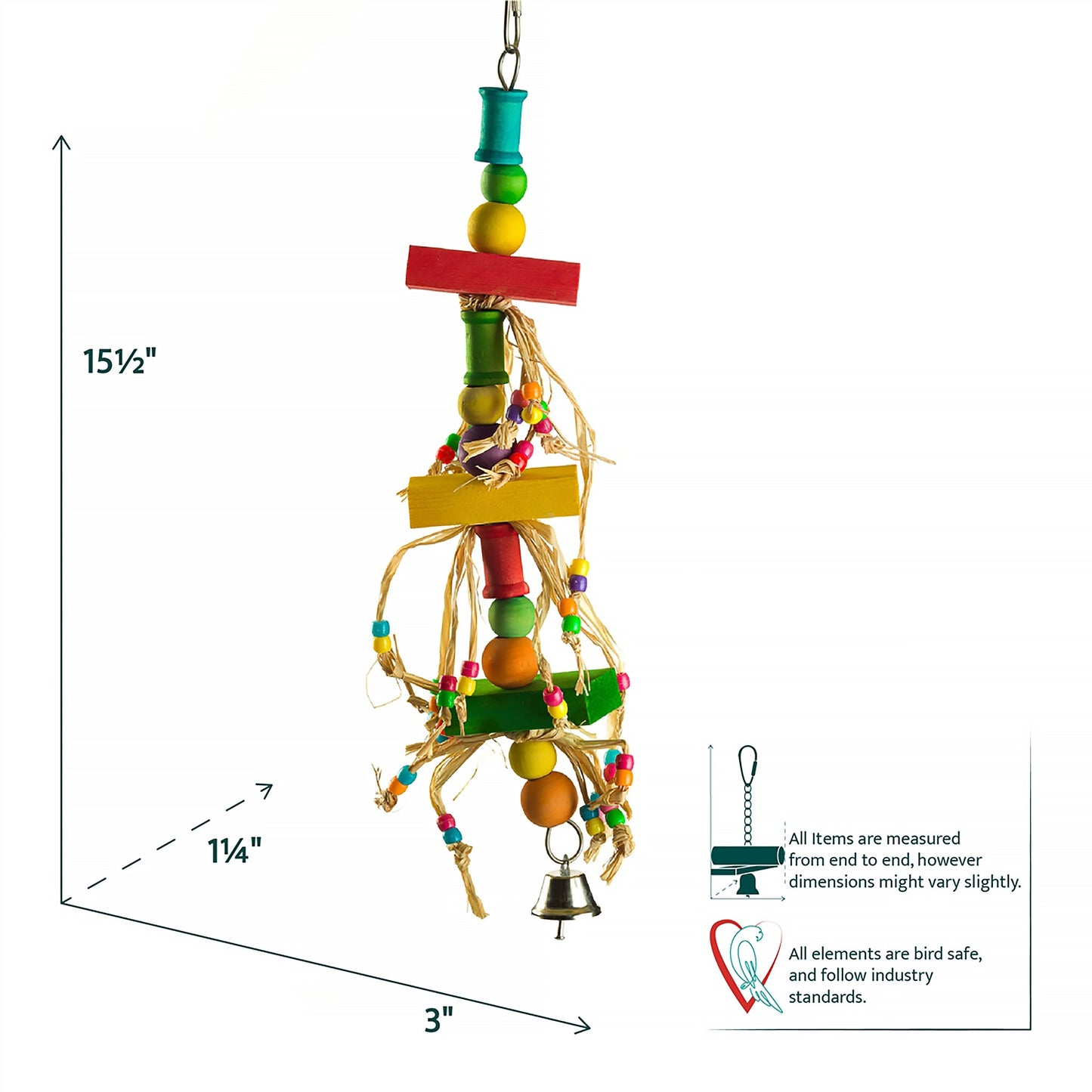 #2111 Aria Straw Dancer - Hanging Chew Bird Toy