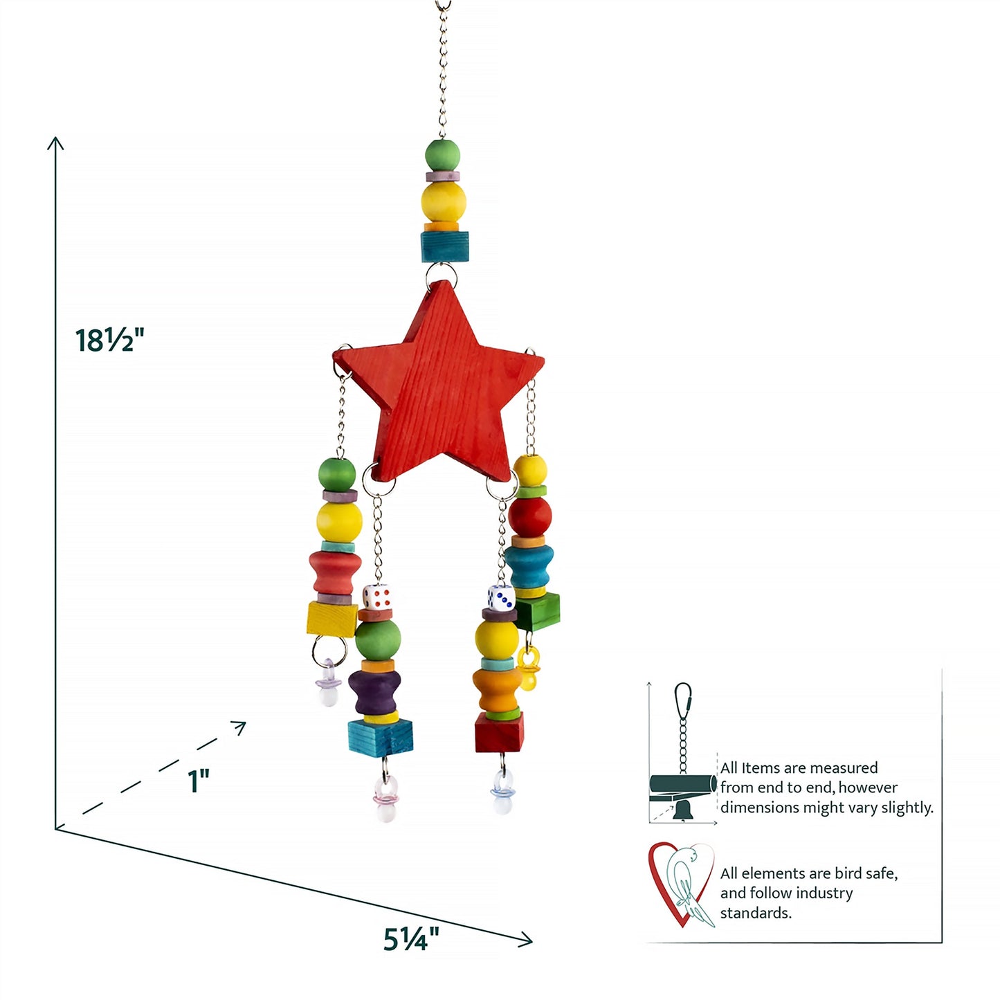 #2235 Aria Star Bright - Hanging Chew Bird Toy