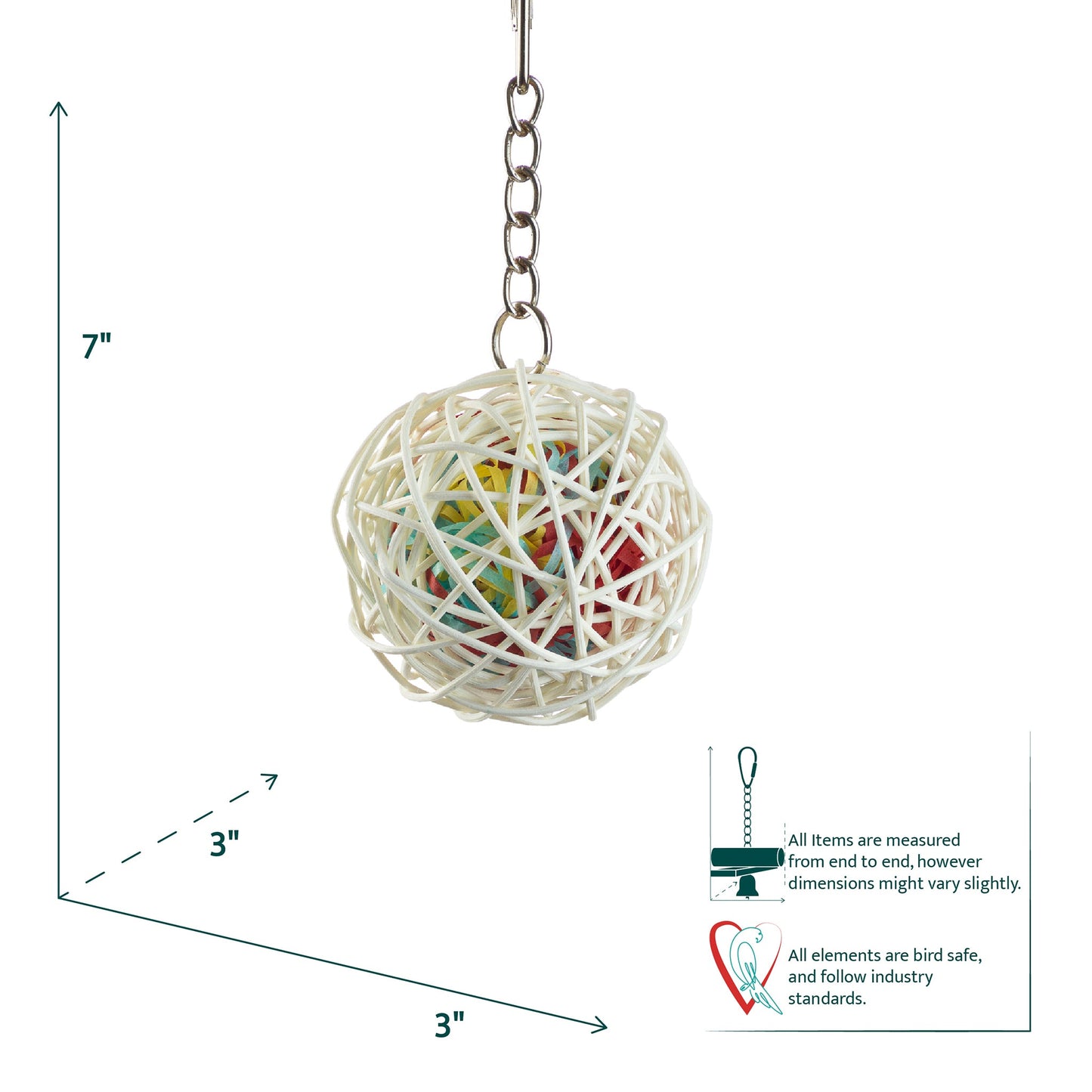 #2076 Aria Forage Ball - Foraging & Chew Bird Toy