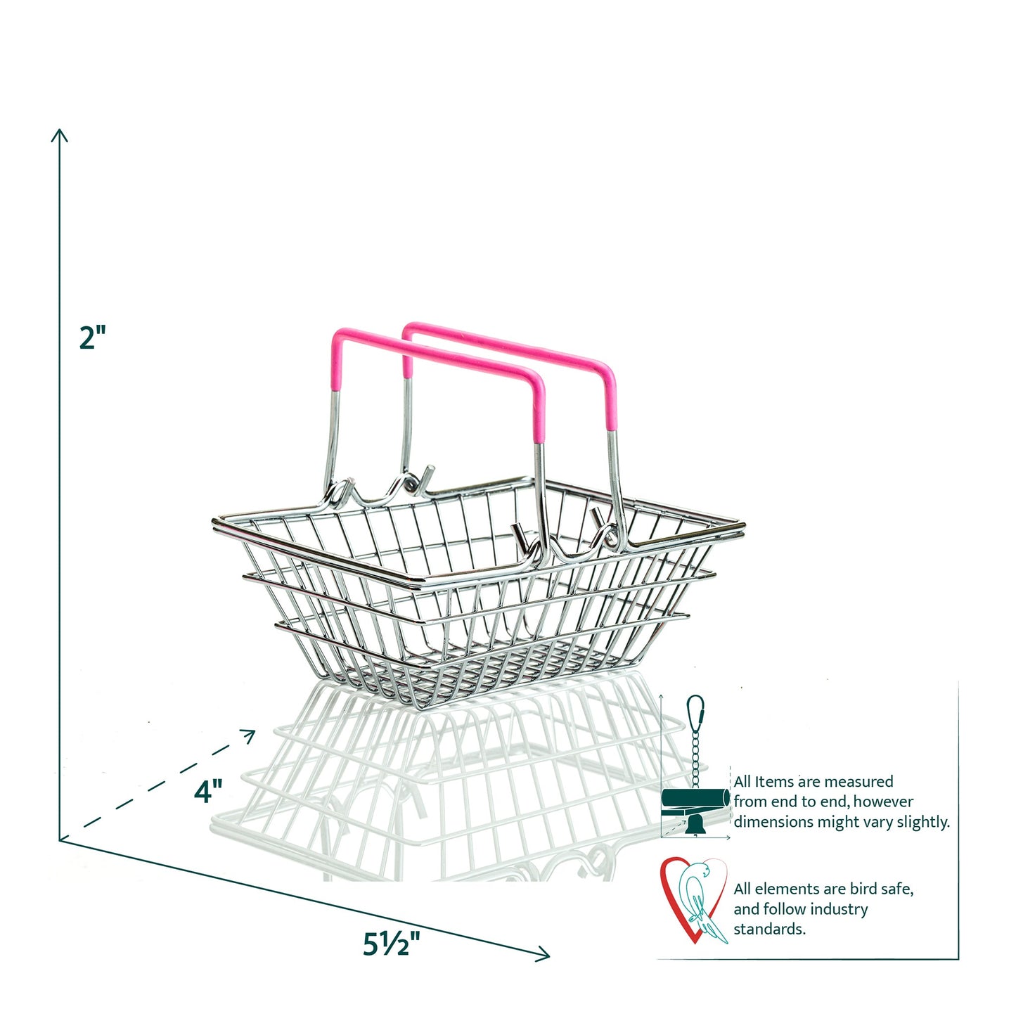#2166 Aria Carry-Me-Too - Small Shopping Basket Interactive Foot Bird Toy