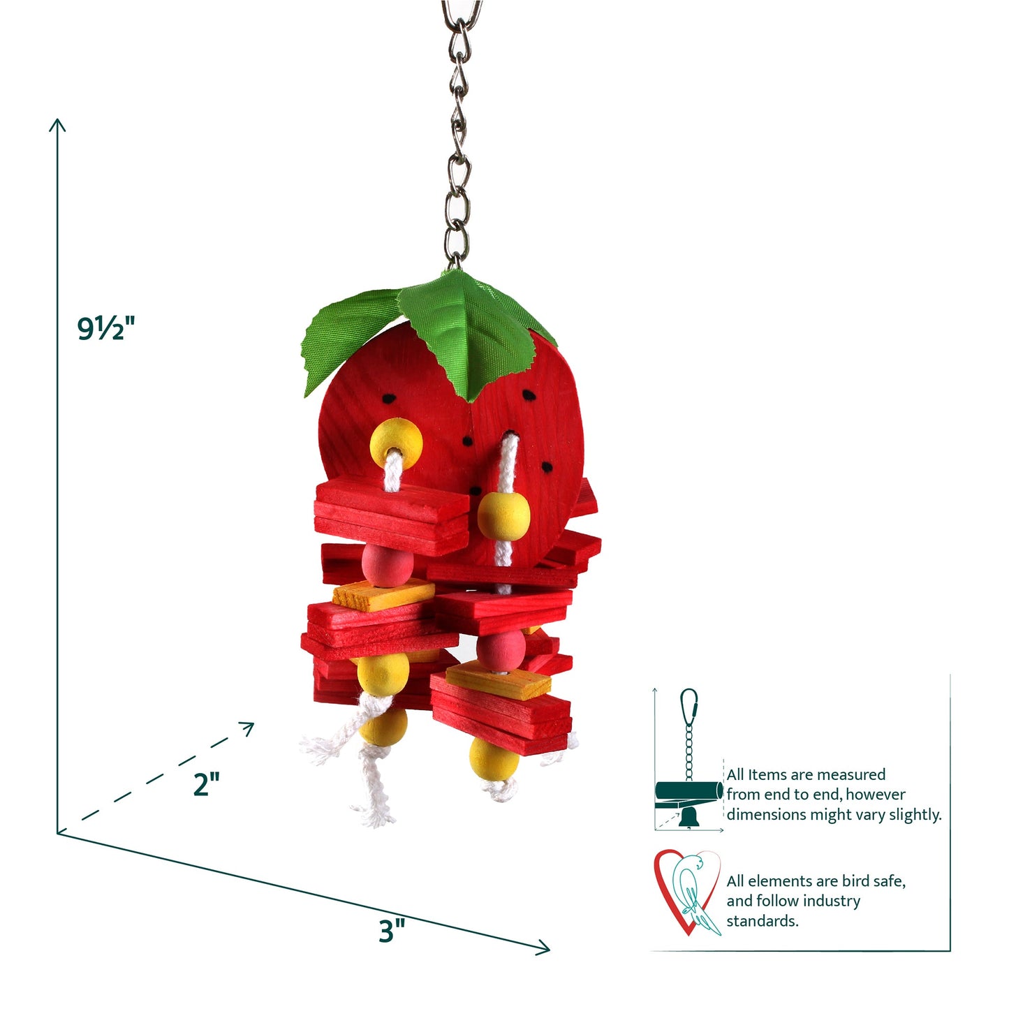 #2267 Aria Strawberry Party Mini - Chew Bird Toy