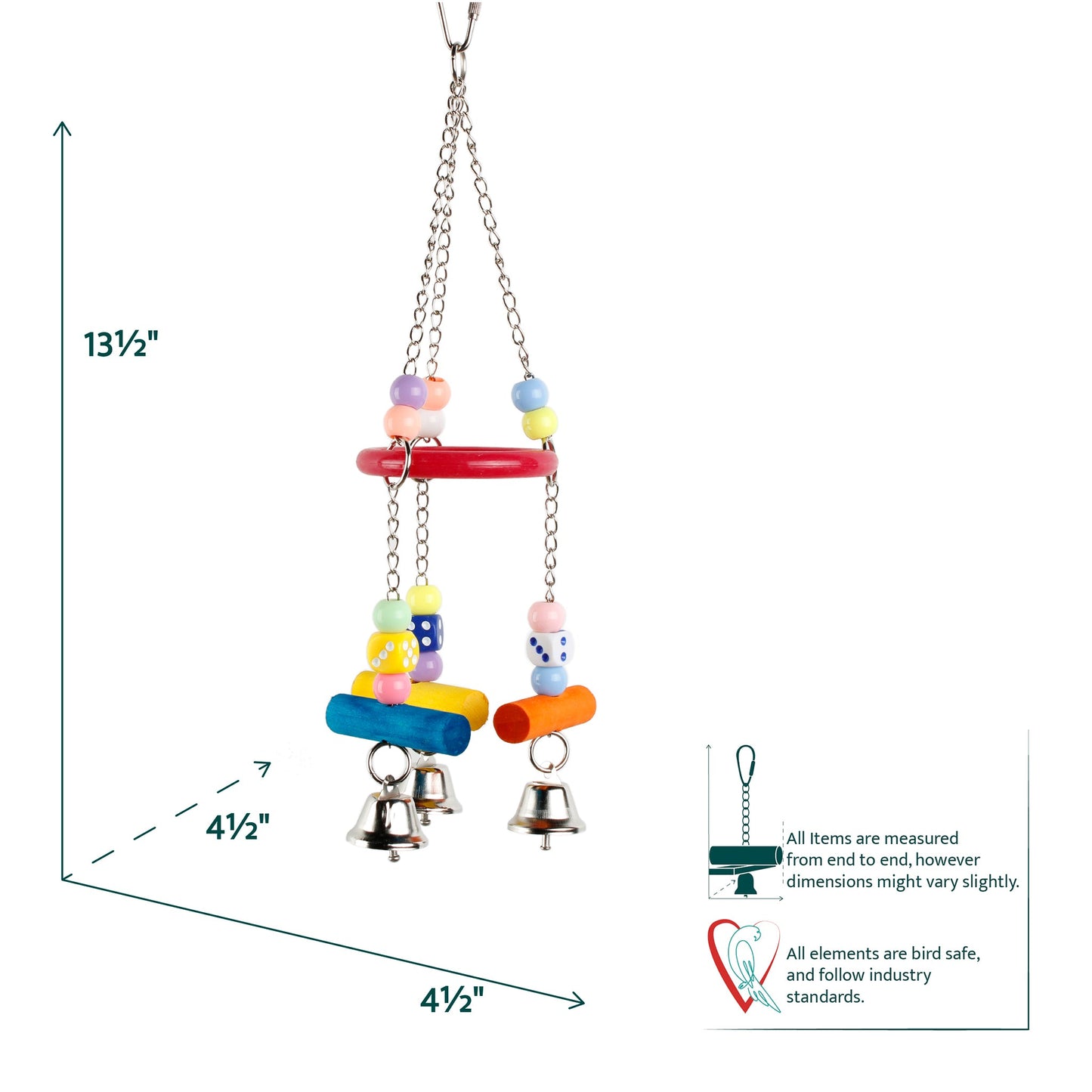 #2276 Aria Ring-A-Ding Swing - Foot & Chew Bird Toy