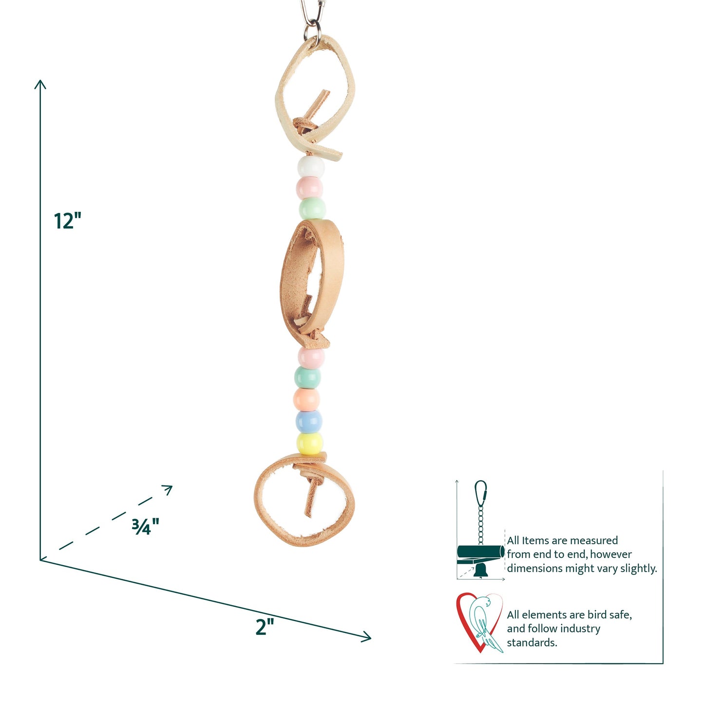 #2282 Aria Leather Loops - Chew Bird Toy