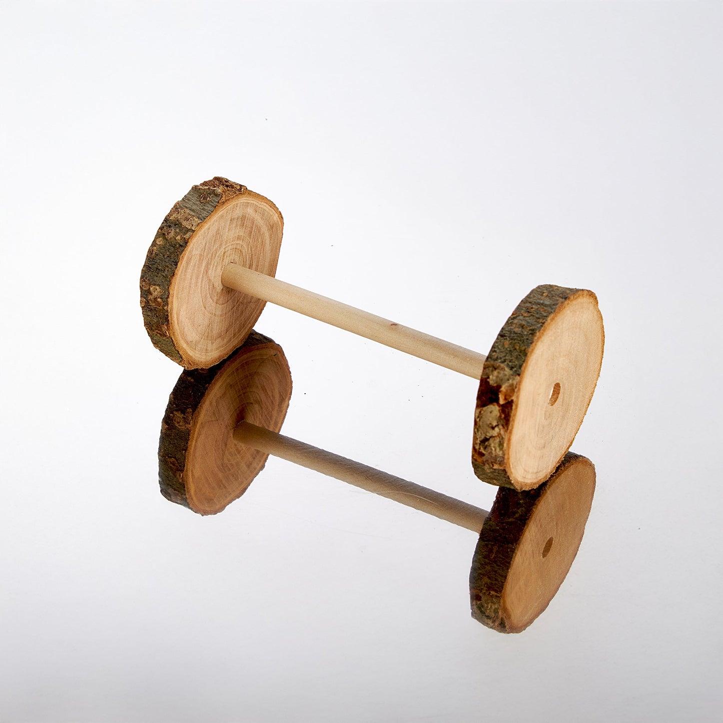 #2385 Aria Timber Barbell - Foot & Training Bird Toy
