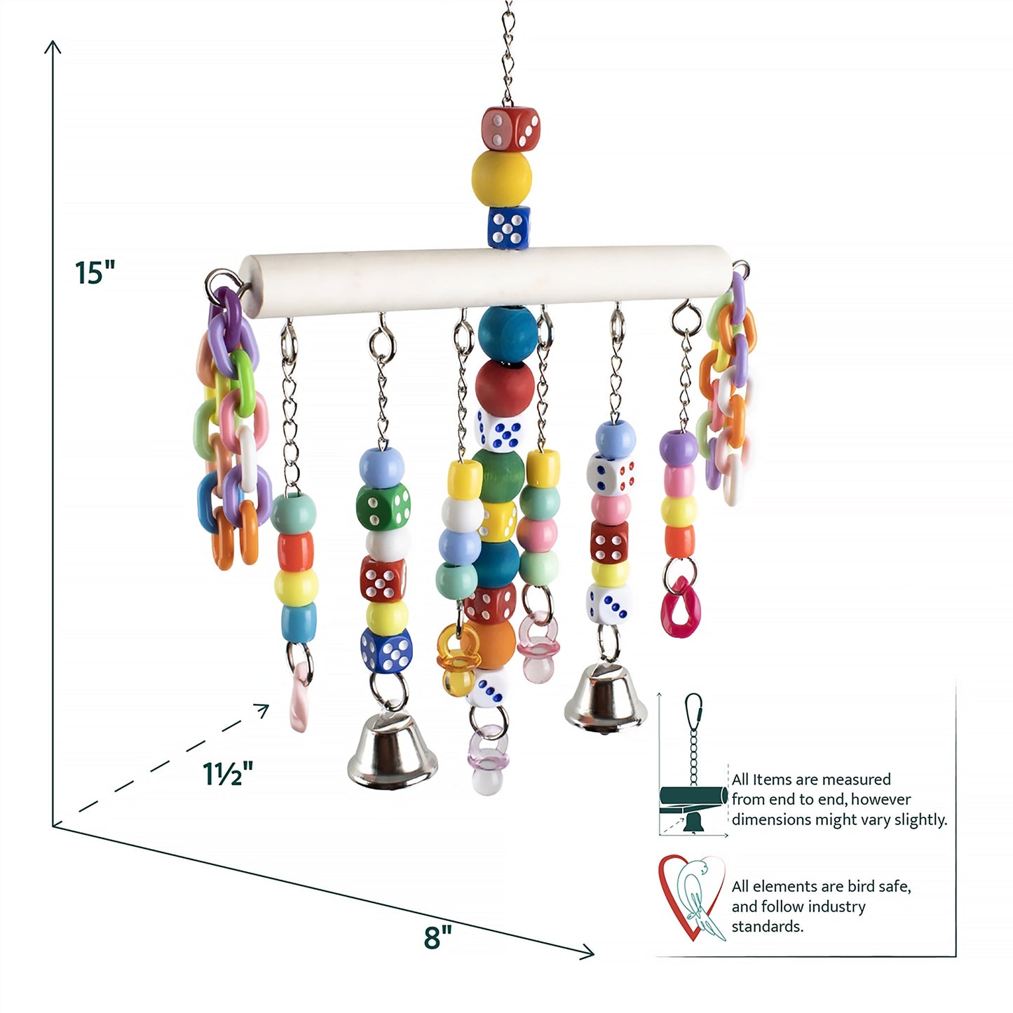 #2011 Aria Wooden And Plastic - Motion & Chew Bird Toy