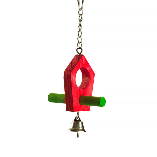 #2064 Aria Birdhouse Perchy - Swinging Chew Bird Toy