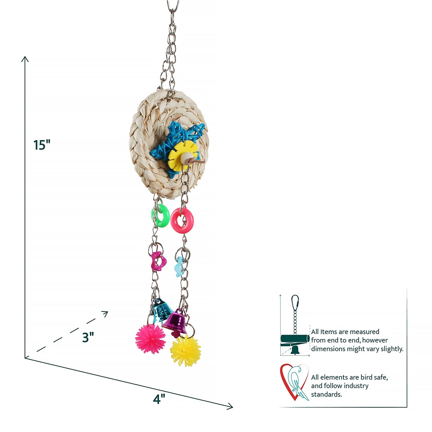 #2254 Aria Whimsical Weave - Chew & Foraging Bird Toy