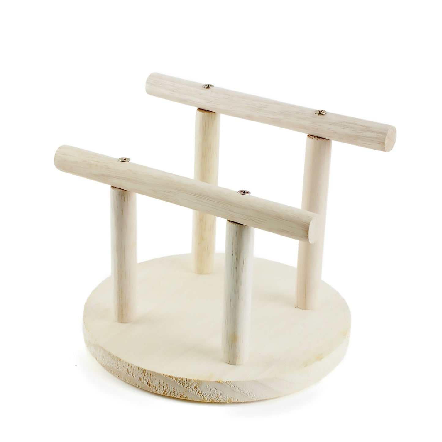#8066 Aria Double Perch Training Stand - Portable Wooden Bird Perch Stand