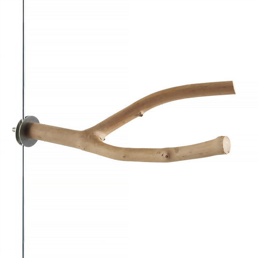 #8082 Aria Smooth Y Perch 12" - Natural Wood Multi-Branch Bird Perch