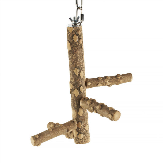 #8087 Aria Knobby Climber - Natural Wood Multi-Branch Swing Bird Perch