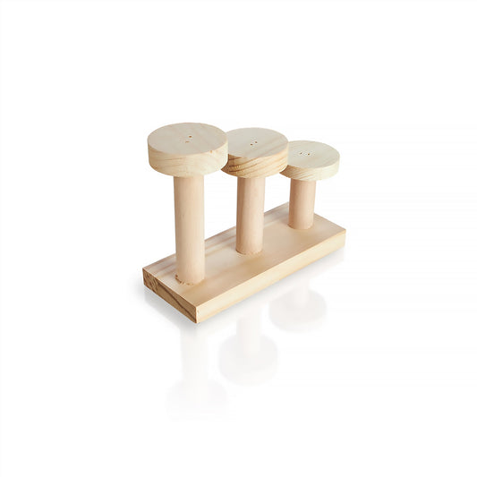 #8091 Aria Disco Steps - Wooden Multi-Step Flat Perch Portable Training Stand