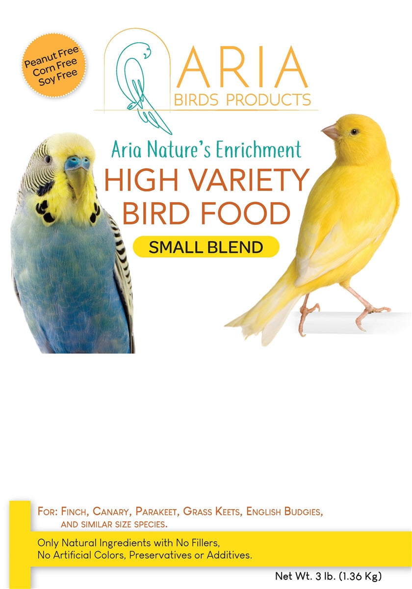 #1002 Aria Nature's Enrichment High-Variety Seed Blend for Small Parrots - 3lb