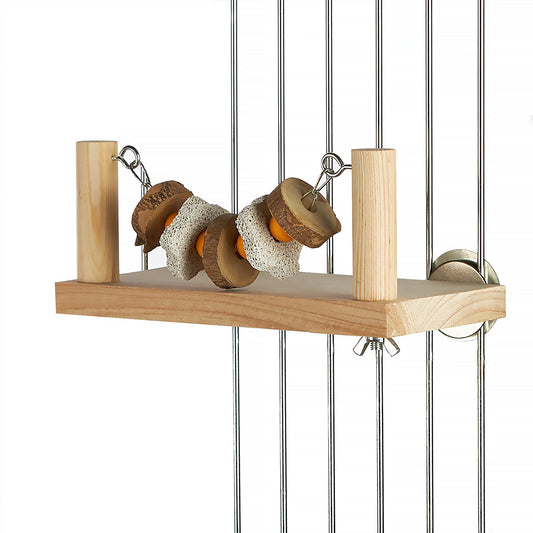 #2394 Aria Balcony and Bobbles - Chewable Flat Perch Bird Toy
