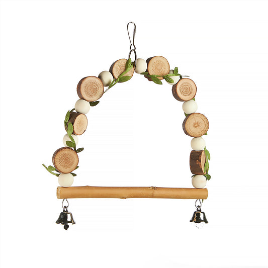 #2396 Aria Nature's Swing - Natural Wood Bird Swing