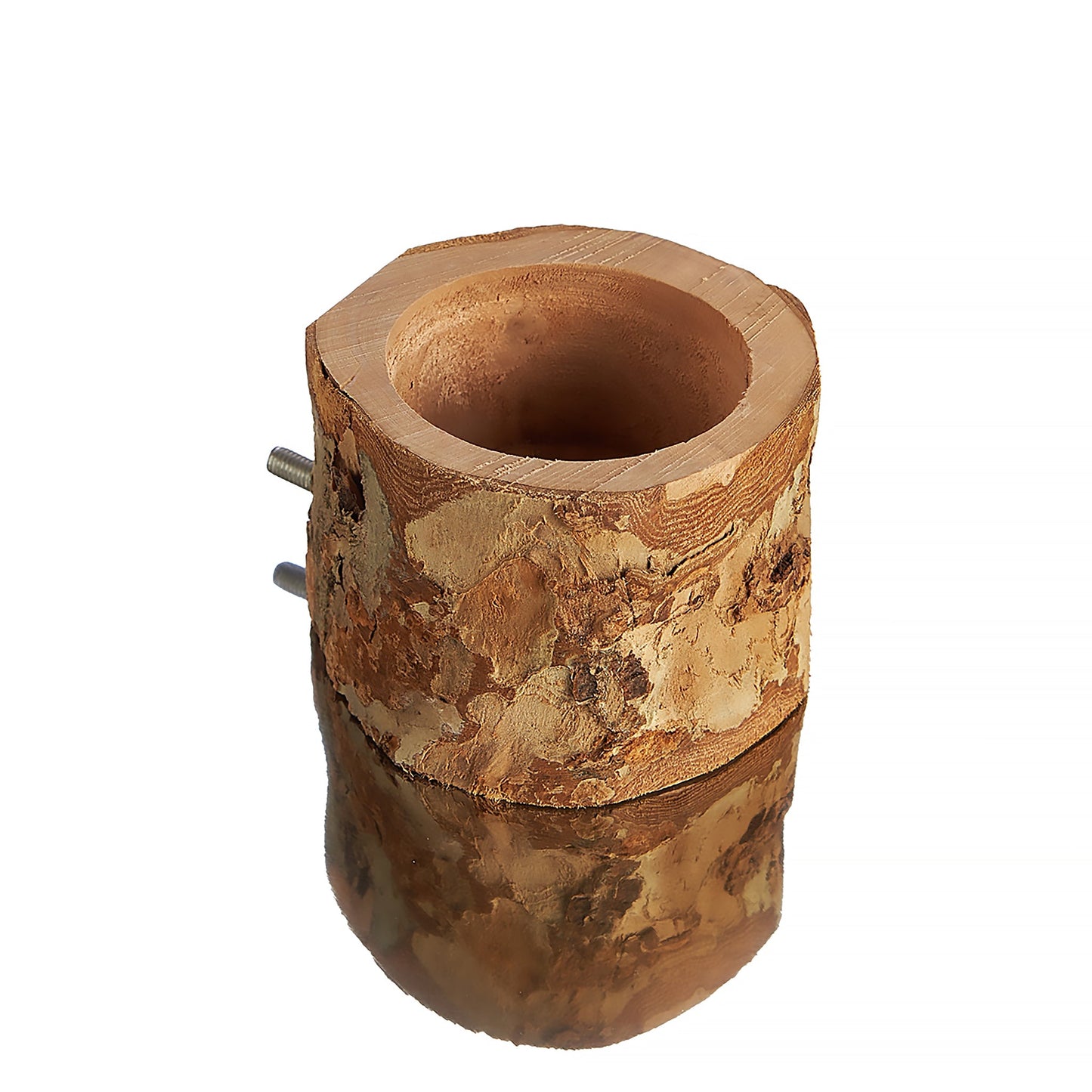 #2397 Aria Log Cup - Bird Cage Wooden Feeding Bowl Perch Cup