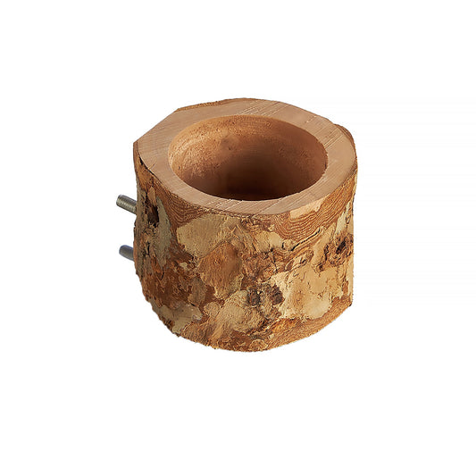 #2397 Aria Log Cup - Bird Cage Wooden Feeding Bowl Perch Cup