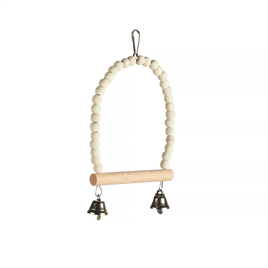 #2406 Aria Vanilla Bead Swinger - Wooden Bird Swing