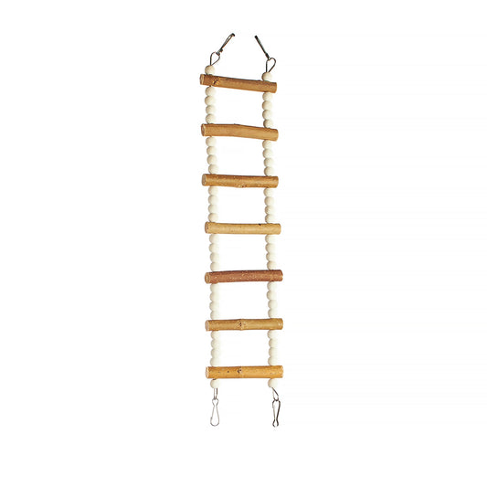 #2418 Aria Beaded Log Bridge - Wooden Bird Climbing Ladder