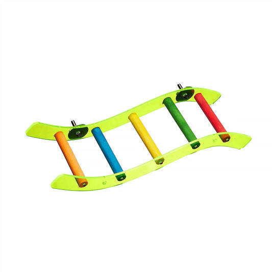 #2471 Aria Blue Rainbow Ladder - Acrylic Wave Bird Climbing Ladder
