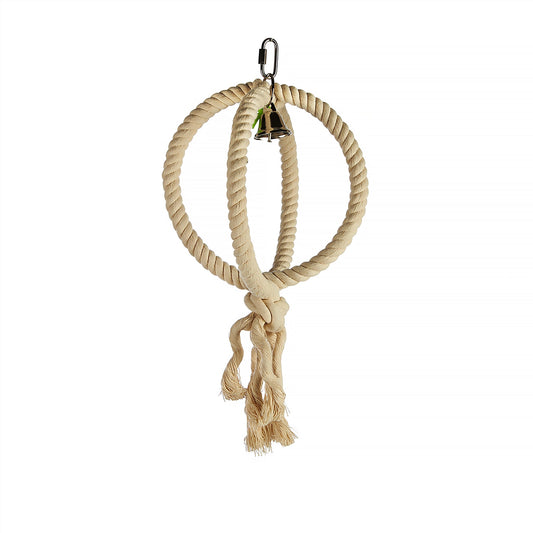 #2479 Aria Cloud Orbiter - Cotton Rope Bird Toy Swing