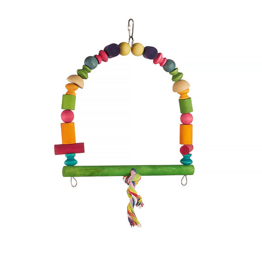 #2507 Aria Sassy Swing - Colorful Wood Bird Swing Toy