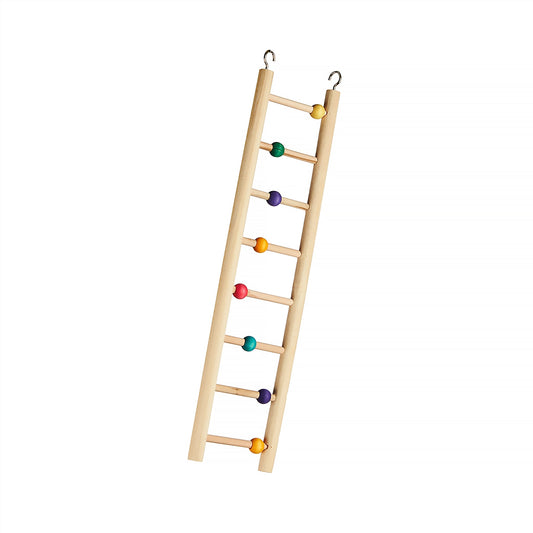 #2586 Aria Ladder w/beads 16" - Wooden Climbing Toy Bird Ladder