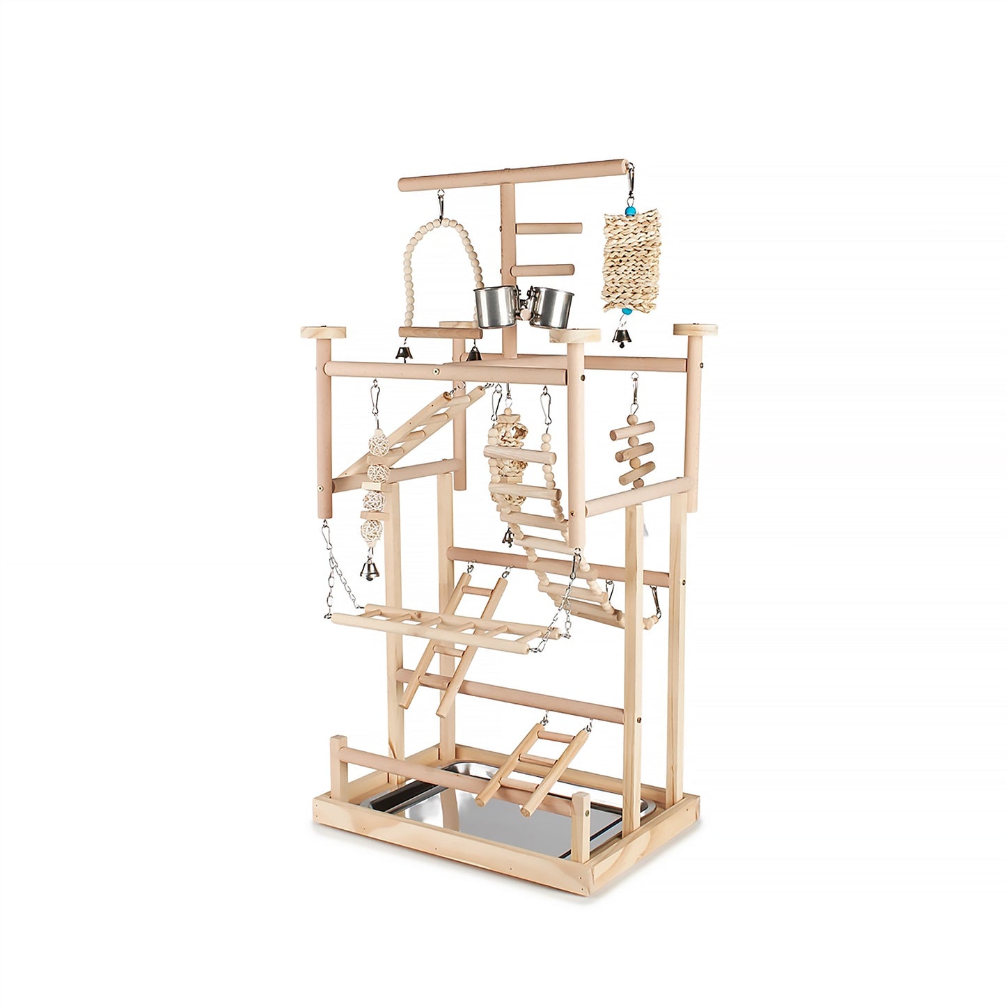 #8110 Aria My Happy Place Playstand - Multi-Level Wooden Bird Playground