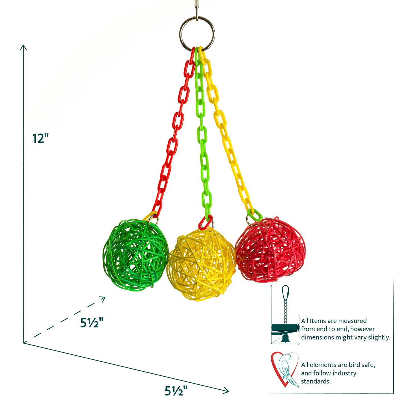 #2087 Aria Newton's Cradle - Chew Bird Toy