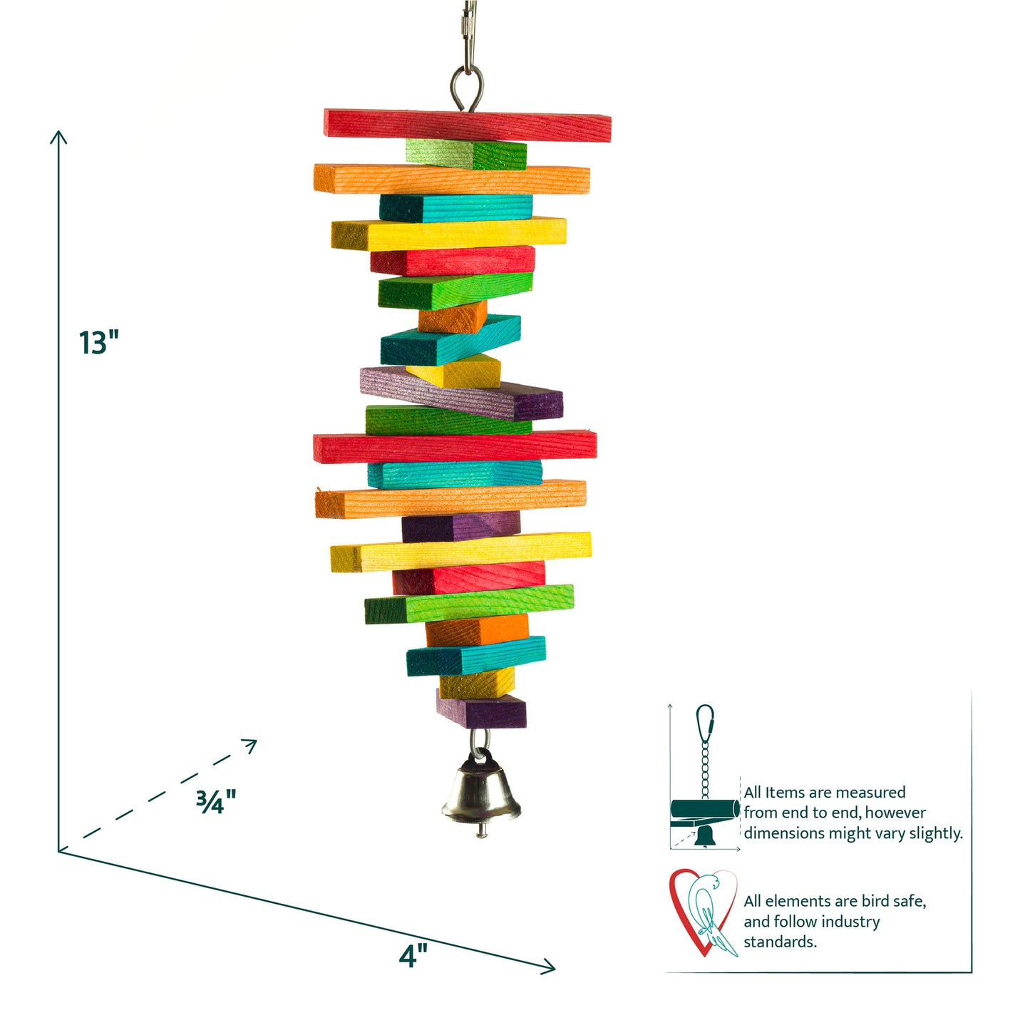 #2116 Aria Rainbow Tower - Large Chew Bird Toy