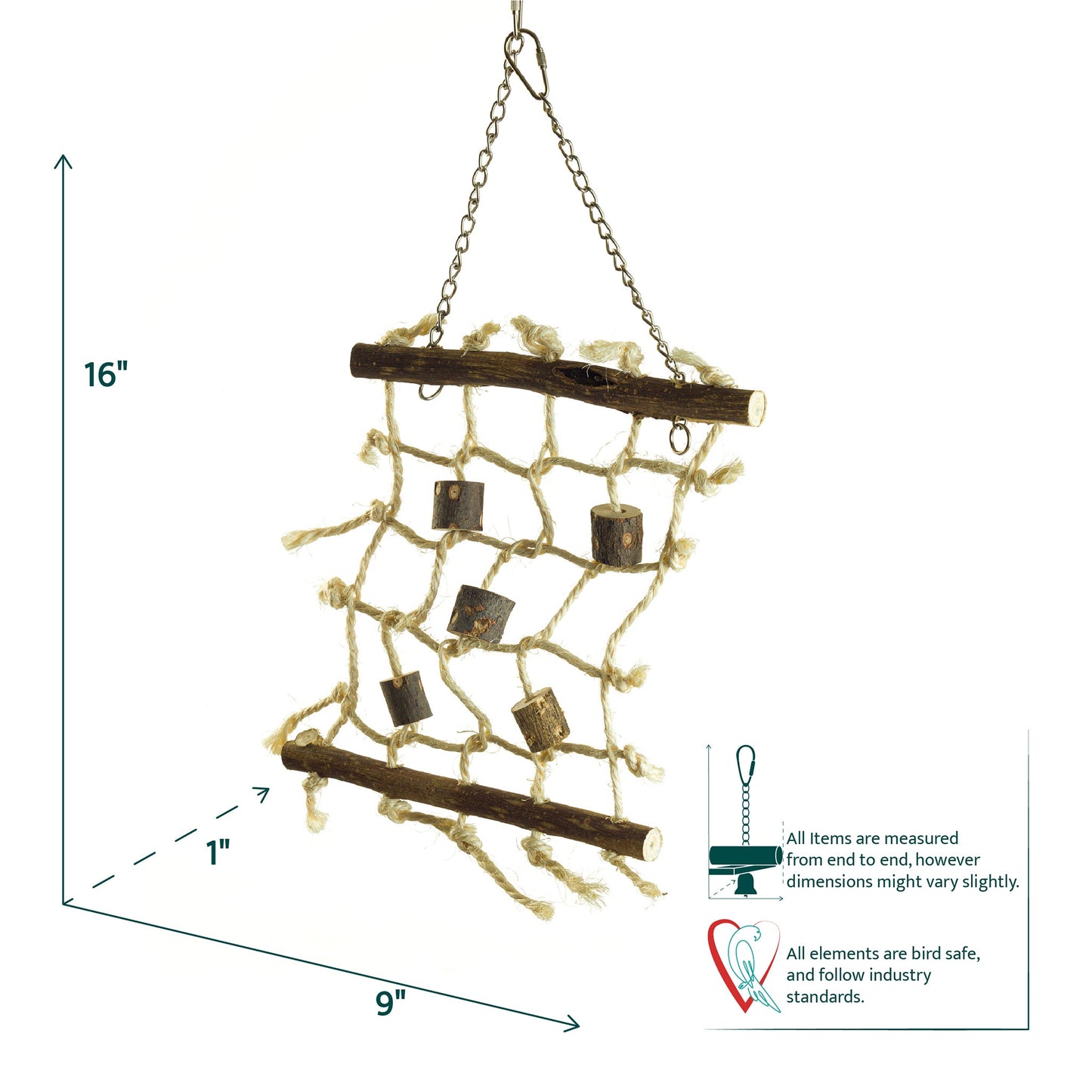 #2222 Aria Logger Net - Climbing Chew Bird Toy