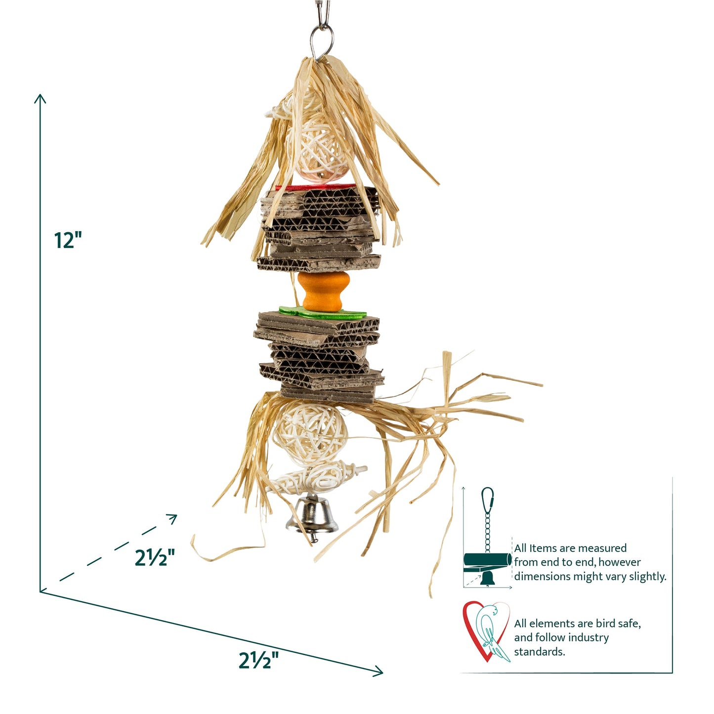 #2256 Aria Crazy Cardboard - Chew & Foraging Bird Toy