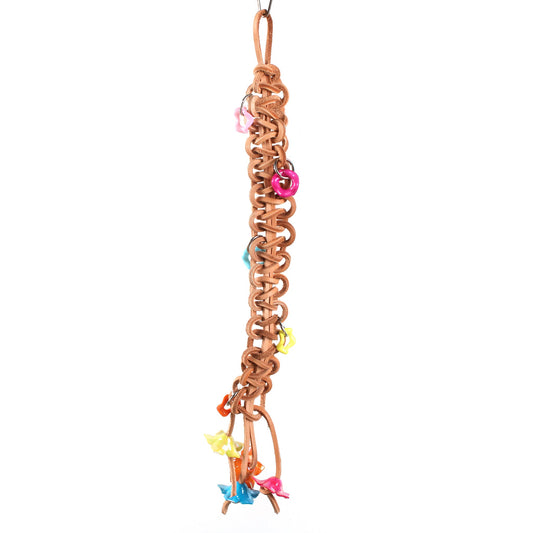 #2261 Aria Leather Braid & Bangles - Chew Bird Toy