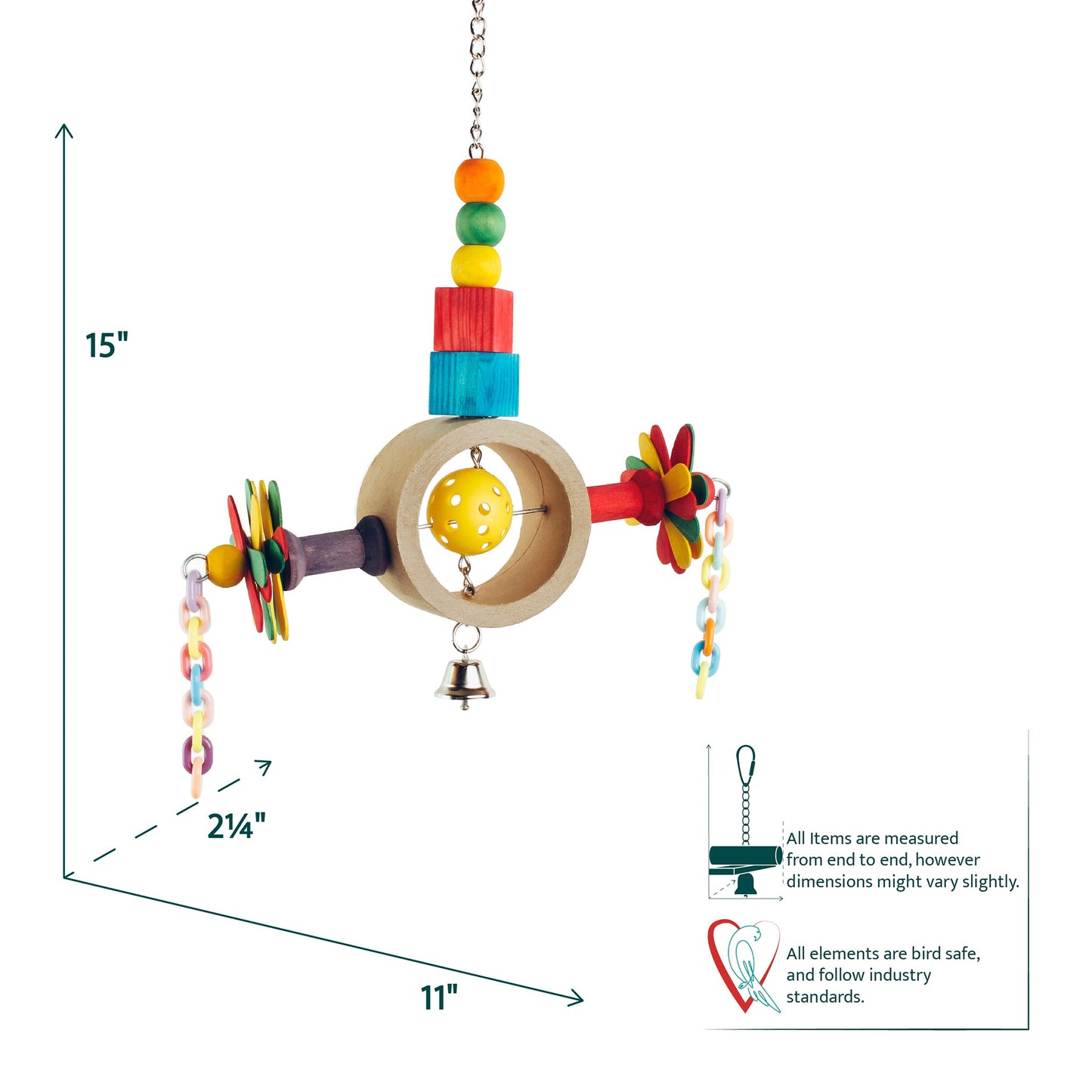 #2287 Aria Ballyhoo-Ba-Doo - Chew Bird Toy