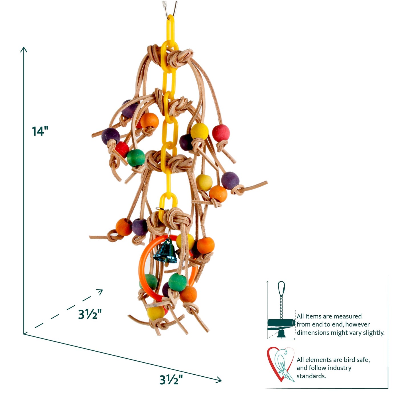 #2310 Aria Looney Leather Laces - Chew Bird Toy