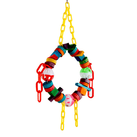 #2312 Aria Rainbow Ring & Things - Chew Bird Toy