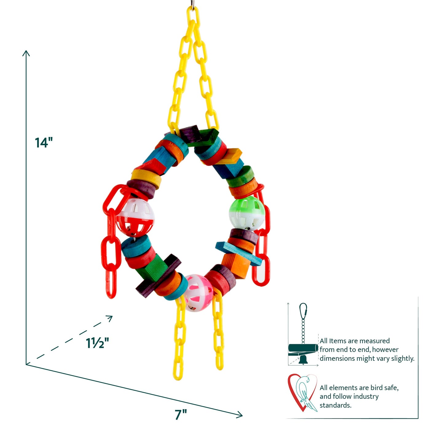 #2312 Aria Rainbow Ring & Things - Chew Bird Toy