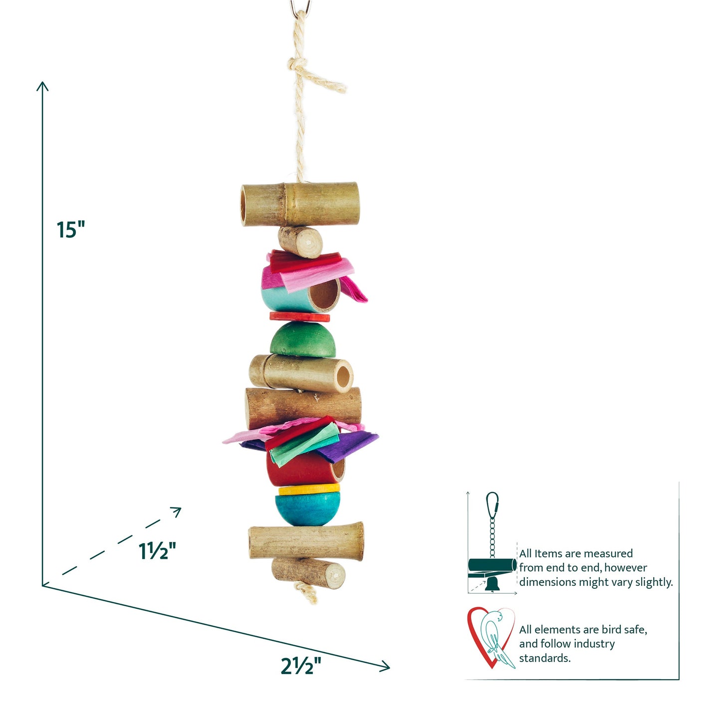2314 Aria Tissue & Bamboo - Chew Bird Toy