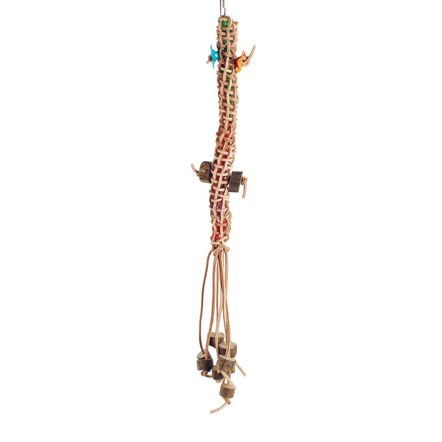 #2317 Aria Leather Wiggle Worm - Chew Bird Toy