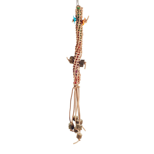 #2317 Aria Leather Wiggle Worm - Chew Bird Toy