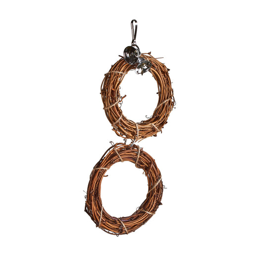 #2374 Aria Duo Wicker Rings - Chew Bird Toy